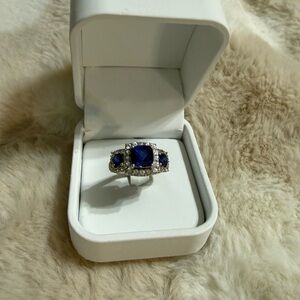 Sapphire Blue and Silver Women's Ring